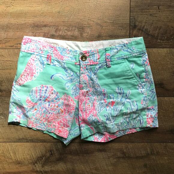 Lilly Pulitzer 5” Callahan Minty Fresh Shorts - Picture 1 of 5
